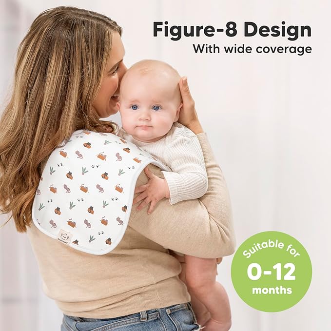 Organic Burp Cloths Baby Boy & Girl - 5-Pack Super Absorbent Cotton Burping Cloths for Babies, Soft & Plush Newborn Spit Up Rags, Infant Towels for Milk Spit Up, Unisex, Large 21" x 10" (Pets & Paws)