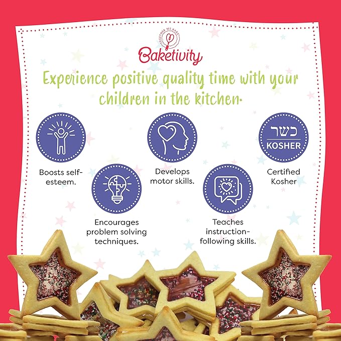 Baketivity Snow Globe Cookies Baking Kit - Duff Goldman Cooking Recipe - DIY Family Fun Cookie Making Kit - Pre Measured Ingredients Cookie Baking Kit for Kids - Tiny Gift for Kids, Teens, And Adults