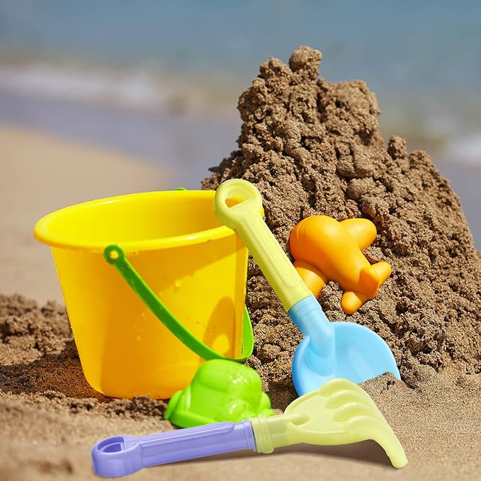 Skylety 8 Pieces Kids Beach Sand Shovels Colorful Plastic Rake Sand Sifter Toy Shovel for Teens Garden Summer Beach Toys(Cute Style)