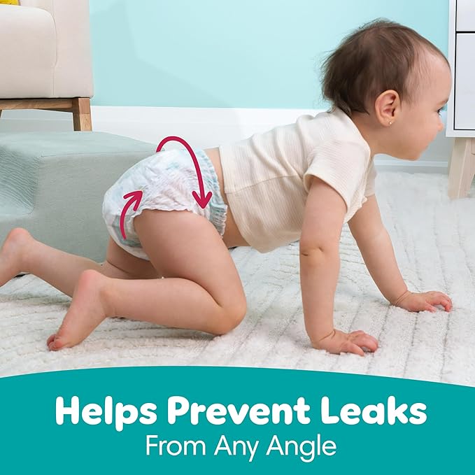Pampers Diapers - Swaddlers 360° - Size 4, 104 Count, up to 100% Leakproof Comfy Dry Fit, Designed for Easy Changes, Pull On Baby Diaper (Packaging May Vary)