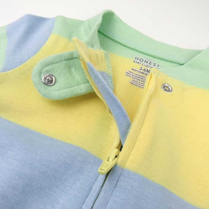 HonestBaby Baby Celebration Sleep & Play Footed One-Piece Pajama Sleeper 100% Organic Cotton