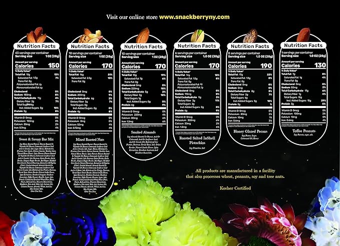 Holiday Mixed Nuts Gift Basket, in Elegant Drawer Gift Box, Gift Set for Easter Day, Birthday Party, Sympathy, Healthy Gift Snack Box for Men and Women. Kosher - Snackberry