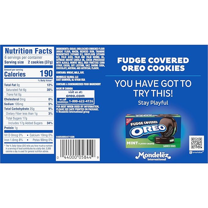 OREO Fudge Covered Chocolate Sandwich Cookies, 7.9 oz