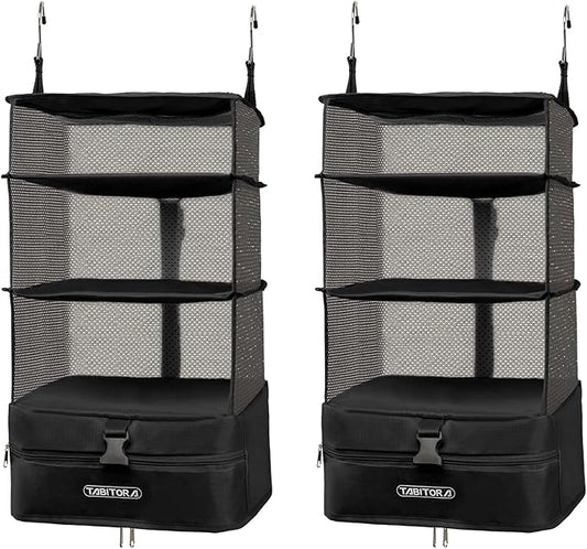 TABITORA Portable Hanging Travel Shelves Bag Packing Cube Organizer Suitcase Storage Large Capacity