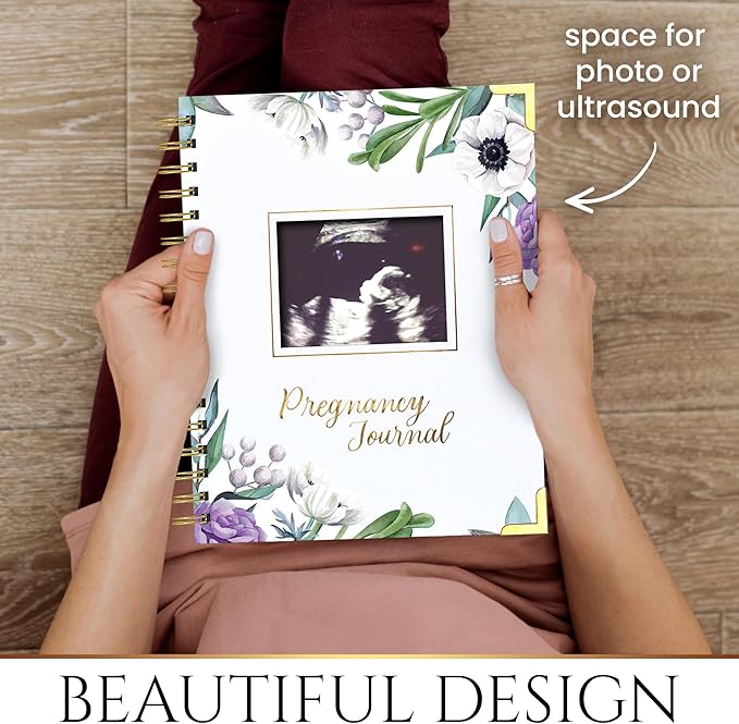 Elegant Pregnancy Journal, Pregnancy Diary Memories and Memories of the Baby, Journal For Pregnancy with Spaces to Save Your Best Memories, Images and First Footprints of Your Baby, Album.
