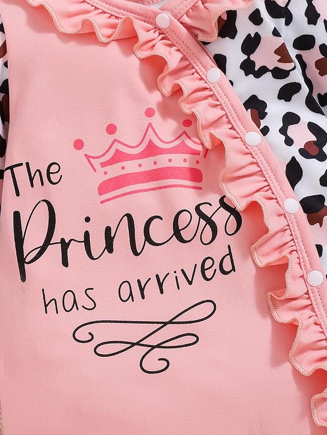 Preemie Newborn Baby Girl Clothes Infant Fall Winter Outfits Letter Floral One-Piece Romper+Jumpsuit