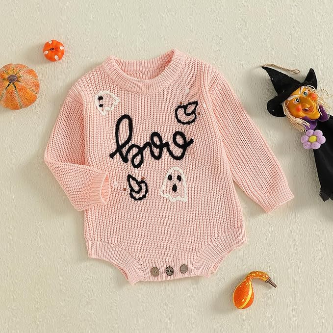FYBITBO Baby Girl Boy Sweater Knit Oversized Pullover Sweatshirt Romper Onesie Warm Fall Winter Clothes Outfit Newborn