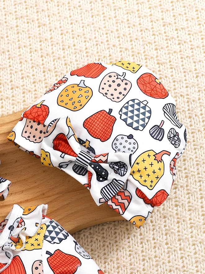 Preemie Newborn Baby Girl Clothes Infant Fall Winter Outfits Letter Floral One-Piece Romper+Jumpsuit