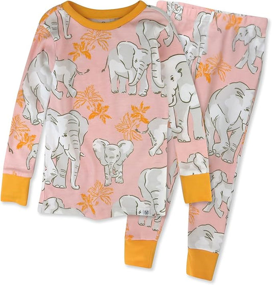 HonestBaby baby-girls 2-piece Pajamas Sleepwear Pjs 100% Organic Cotton for Baby, Toddler, Kids, Girl