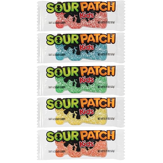 SOUR PATCH KIDS Big Kids Individually Wrapped Soft & Chewy Candy, Bulk Candy, School Snacks, 240 Count Box