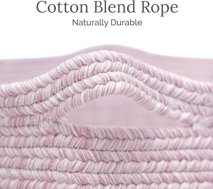 Natemia Extra Large Woven Storage Basket (20" x 20" x 14") - Baby & Toy Organizer, Blanket Basket, Perfect Baby Registry Gift