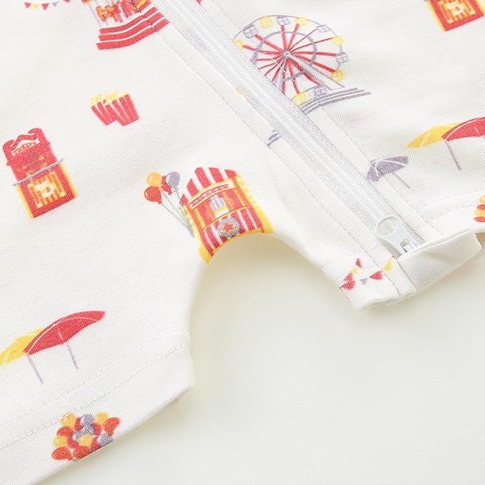 Baby Boy Girl Romper Short Sleeve 100% Cotton Bodysuit Outfits 2 Way Zipper Jumpsuit