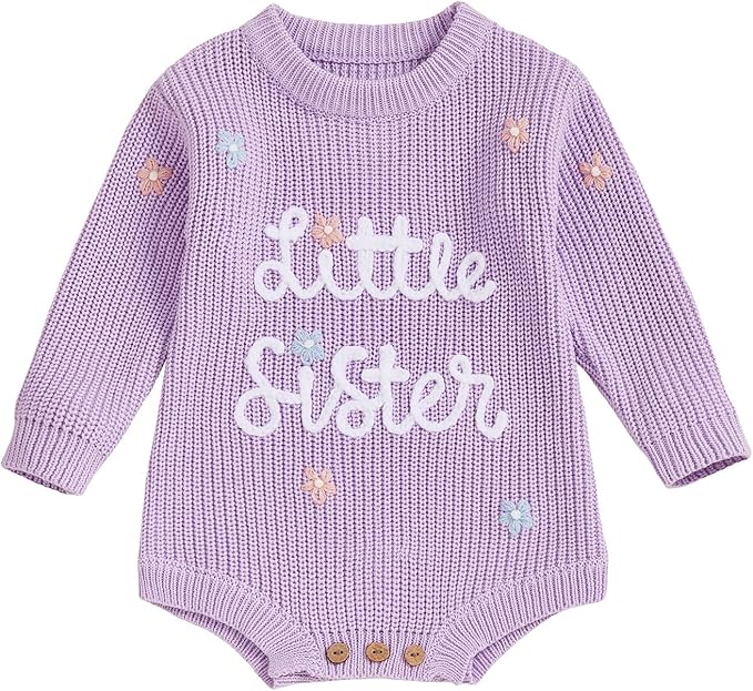 FYBITBO Baby Girl Boy Sweater Knit Oversized Pullover Sweatshirt Romper Onesie Warm Fall Winter Clothes Outfit Newborn