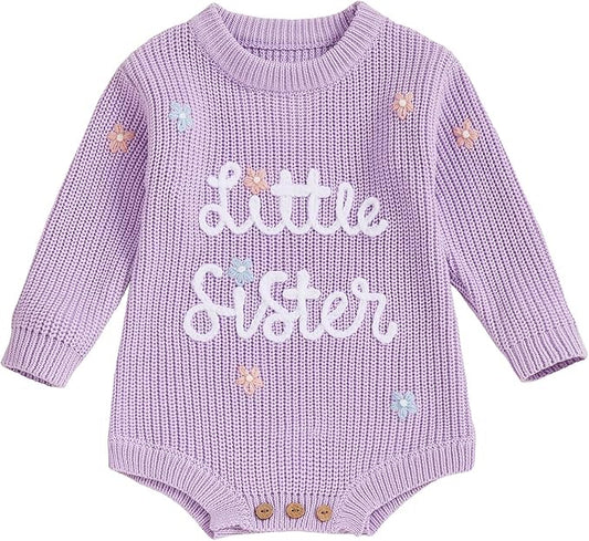 FYBITBO Baby Girl Boy Sweater Knit Oversized Pullover Sweatshirt Romper Onesie Warm Fall Winter Clothes Outfit Newborn