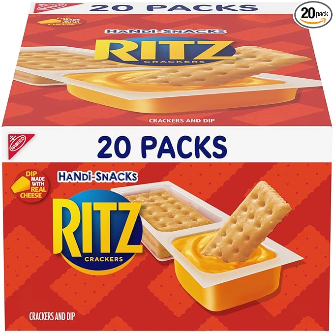 Handi-Snacks RITZ Crackers 'N Cheesy Dip Snack Packs, School Snacks, 20 Snack Packs