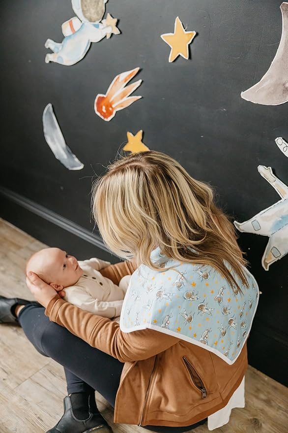 Copper Pearl Premium Baby Burp Cloths - 3-Pack Large Cotton Burp Cloths, Extra Soft Spit Up Rags with 3 Absorbent Layers, Perfect for Baby Boy and Baby Girl Gifts (21" x 10" Size, Neil Set)