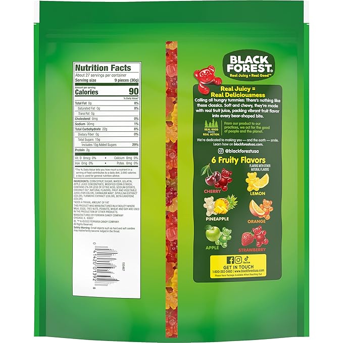 Black Forest Gummy Bears Candy, 28.8 Ounce Resealable Bag (Pack of 1)