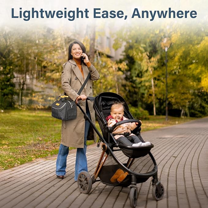 Wearable Breast Pump Bag with Cooler Portable Breast Pumping Travel Bags for Work Mom Breastmilk Cooler Carrying Case for 6 Bottles with Adjustable Shoulder Strap Dividers Changing Mat