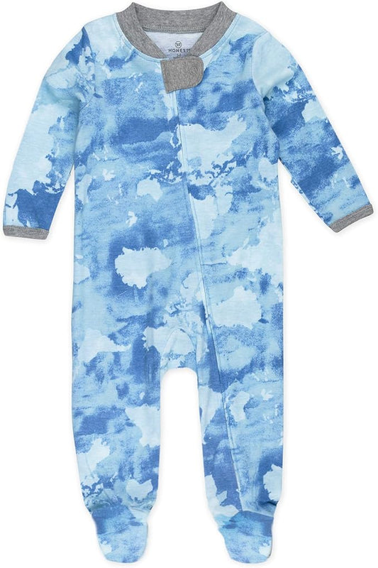 HonestBaby Sleep & Play Footed One-piece Pajama Sleeper 100% Organic Cotton, Baby Boys