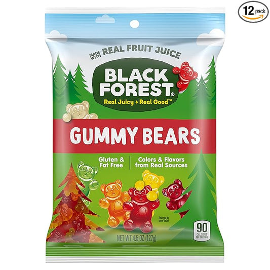 Black Forest Gummy Bears Candy, 4.5 Ounce Bags (Pack of 12)
