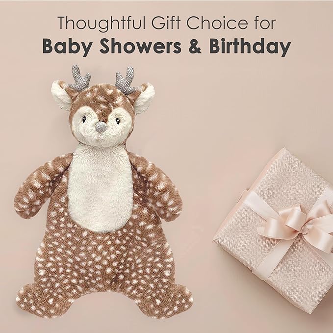 MON AMI Fiona The Fawn Plush Security Blankie for Babies – 13”, Plush Stuffed Animal Security Blanket, Baby Snuggle Toy, Unisex Newborn