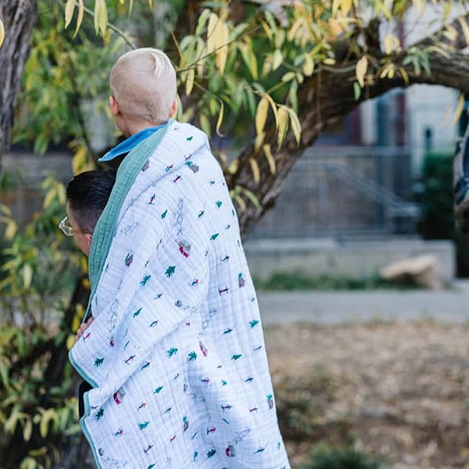 Little Unicorn Original Premium Cotton Quilt | Multi-Layered & Extra-Soft Muslin Fabric |for Babies & Toddlers (Powdery Party)