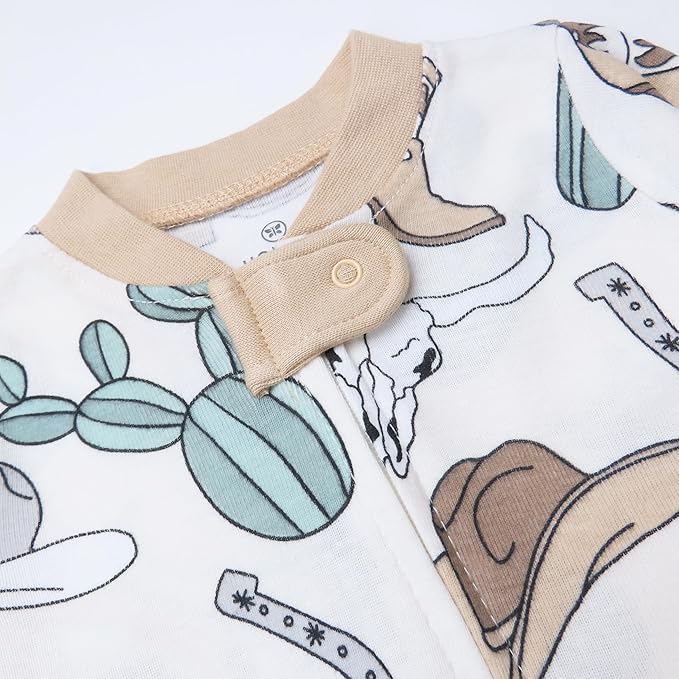 HonestBaby Sleep & Play Footed One-piece Pajama Sleeper 100% Organic Cotton, Baby Boys