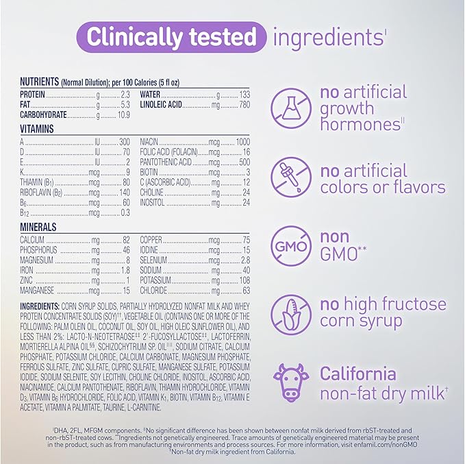 Enfamil Optimum (Enspire) Gentlease, Our Closest Formula to Breast Milk, Immune-Supporting Lactoferrin and Brain-Supporting DHA Baby Formula - Powder 19.5 Oz Tub