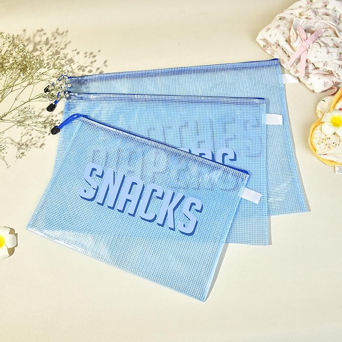 3pcs Hospital Bag Organizing Pouches for Labor and Delivery, Maternity Essentials Diaper Bag Organizer for Mom Travel (Blue, Large)