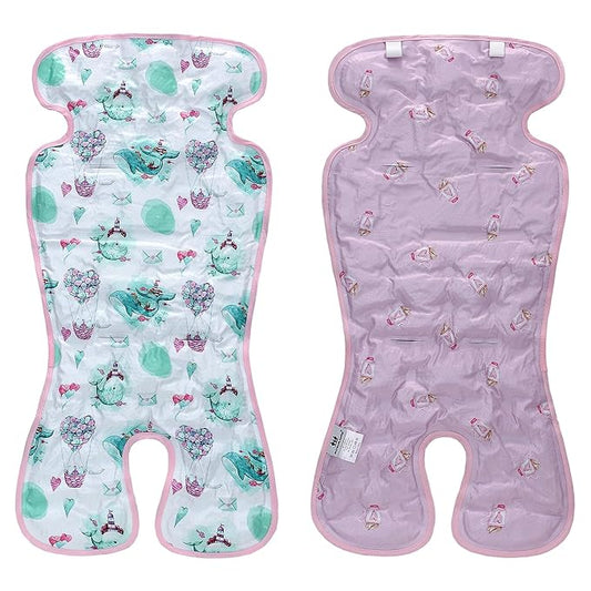 Miracle Baby Gel Car Seat Cooler Pad - Universal Double Sided Cooling Mat for Stroller, Infant Seat & Dining Chair | Summer Ice Cushion | Baby Safety Seat Liner | 1-Pack