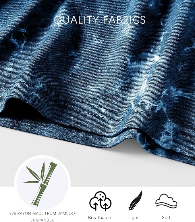 Jimonda Baby/Toddler Soft Sleepwear Short sleeve Kids Cool Pajama Outdoor 2-Piece Shirt&Shorts Casual sets Tie Dye PJ