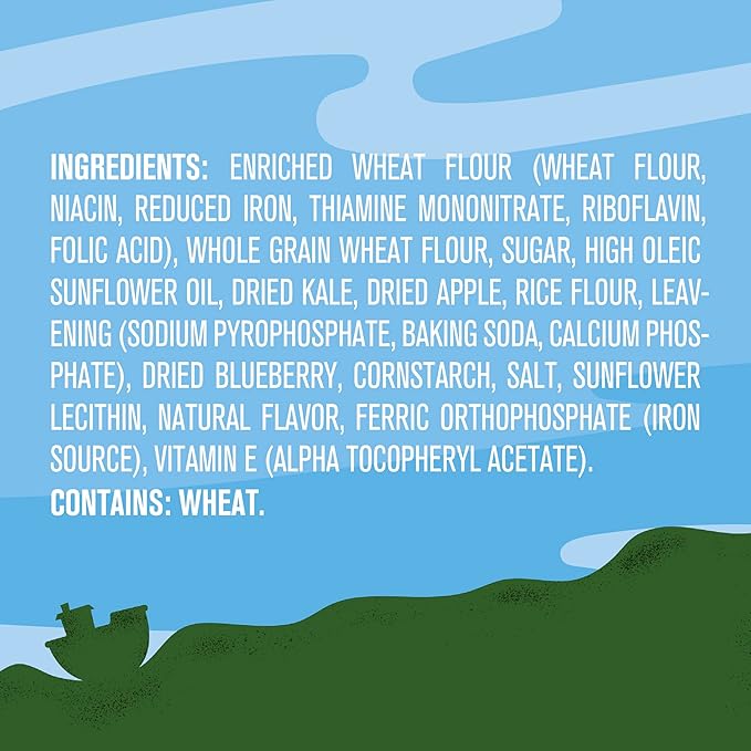 Get'ems! from Gerber, Snacks for Kids, Kale, Apple & Blueberry Ocean World Cookies, Made with Real Veggies & Fruits, Iron & Vitamin E - 4 pack