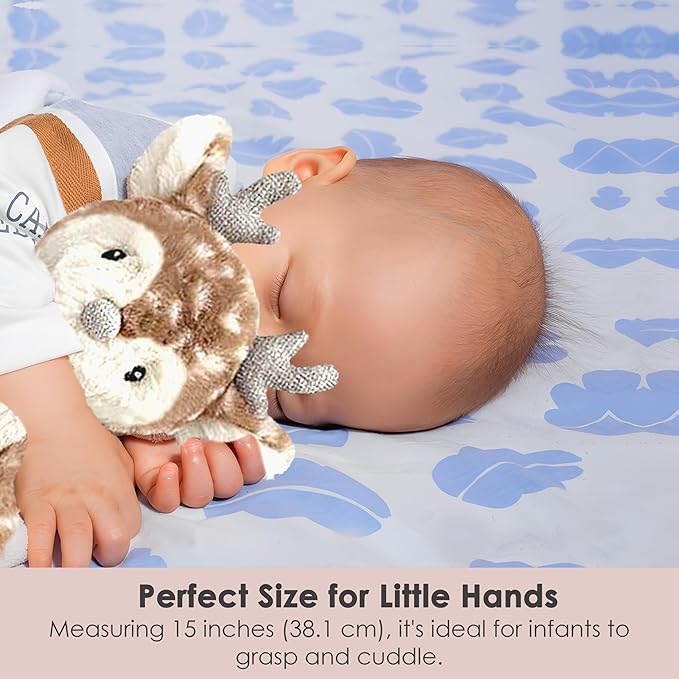 MON AMI Fiona The Fawn Plush Security Blankie for Babies – 13”, Plush Stuffed Animal Security Blanket, Baby Snuggle Toy, Unisex Newborn