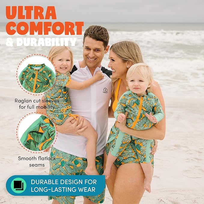 SwimZip Boys' Long-Sleeve UPF 50+ Swimsuit for Baby, Toddler, & Little Boys