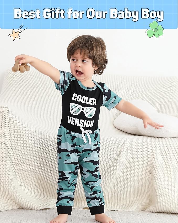NZRVAWS Newborn Baby Boy Clothes Outfits Letter Prined Romper Pants Set Infant Baby Boy Clothing 0 3 6 9 12 18 Months