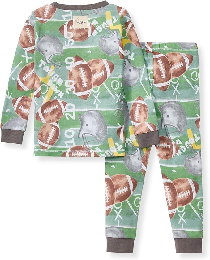 Burt's Bees Baby Boys' 2-Piece Long Sleeve Tee and Pants Organic Cotton Pajama Set