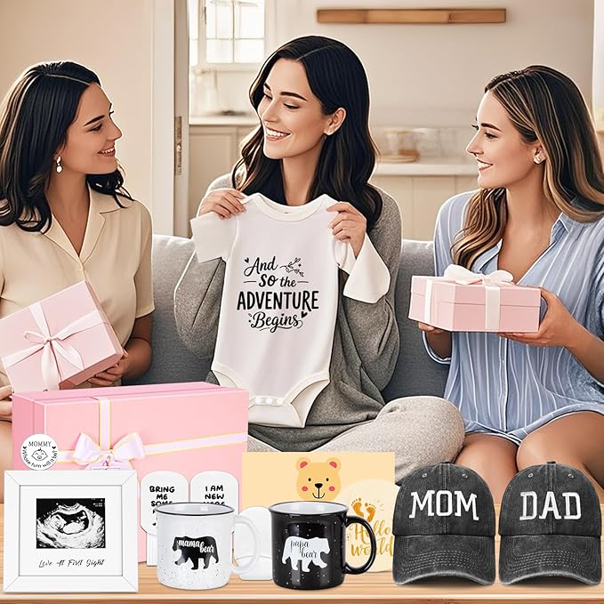 Best New Parents Gifts for Couples,First Time New Mom and Dad to Be Gifts Expecting Parents,Gender Reveal Gift for Parent to Be, Baby Gift Basket 2025,Baby Shower,decisive Coin,Pregnancy,Girl,Boy