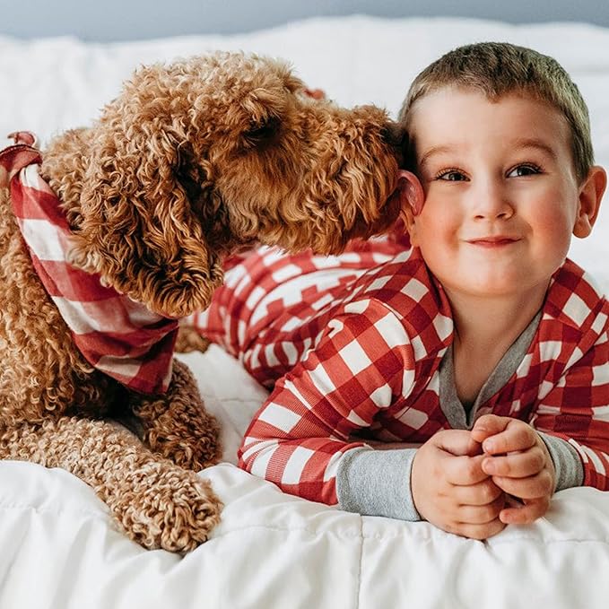 HonestBaby Non-Slip Footed Holiday Pajamas One-Piece Sleeper Zip-Front PJs Organic Cotton for Baby Boys, Girls, Unisex