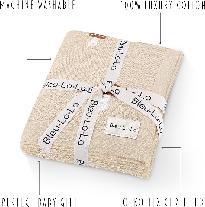 Unisex Baby Swaddle Blanket 100% Cotton Buttery Soft Cozy Receiving Swaddle Stroller Blanket for Shower Gift Registry for Newborns, Infants, Toddlers (Mushroom - Cream)
