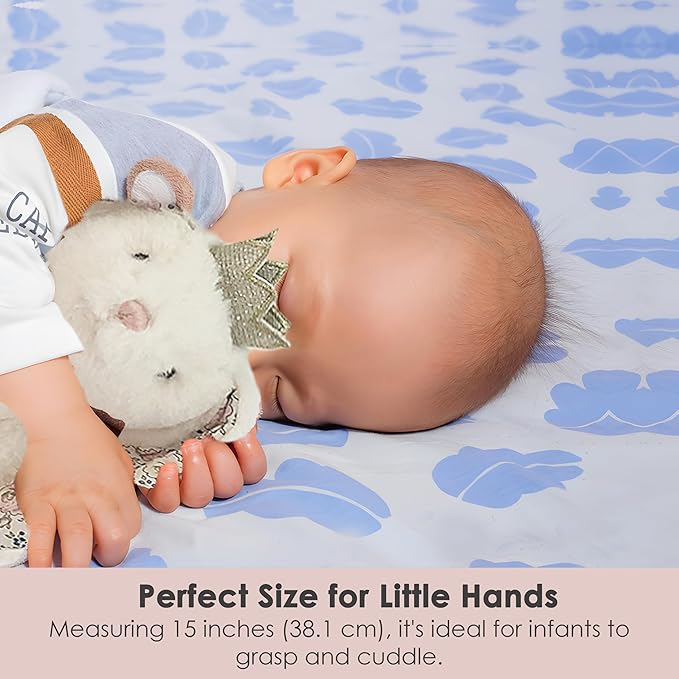 MON AMI Princess Bunny Baby Security Blanket | Soft Plush Lovey for Infants & Toddlers | 15" Snuggle Comforter | Newborn Essential