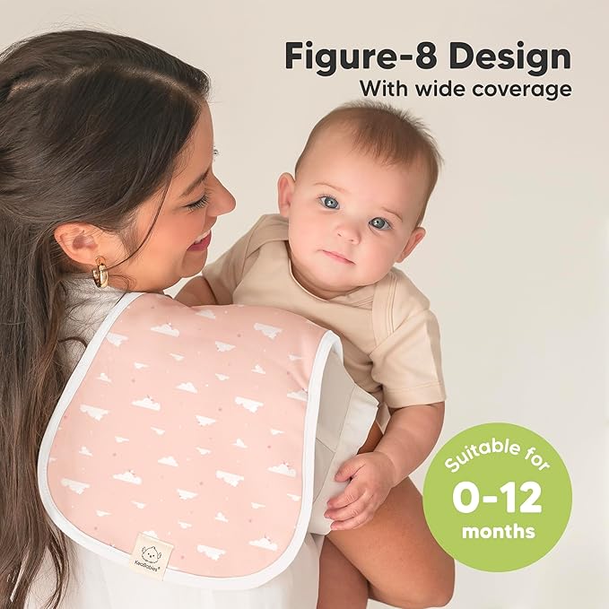 Organic Burp Cloths Baby Boy & Girl - 5-Pack Super Absorbent Cotton Burping Cloths for Babies, Soft & Plush Newborn Spit Up Rags, Infant Towels for Milk Spit Up, Unisex, Large 21" x 10" (Dreamers)