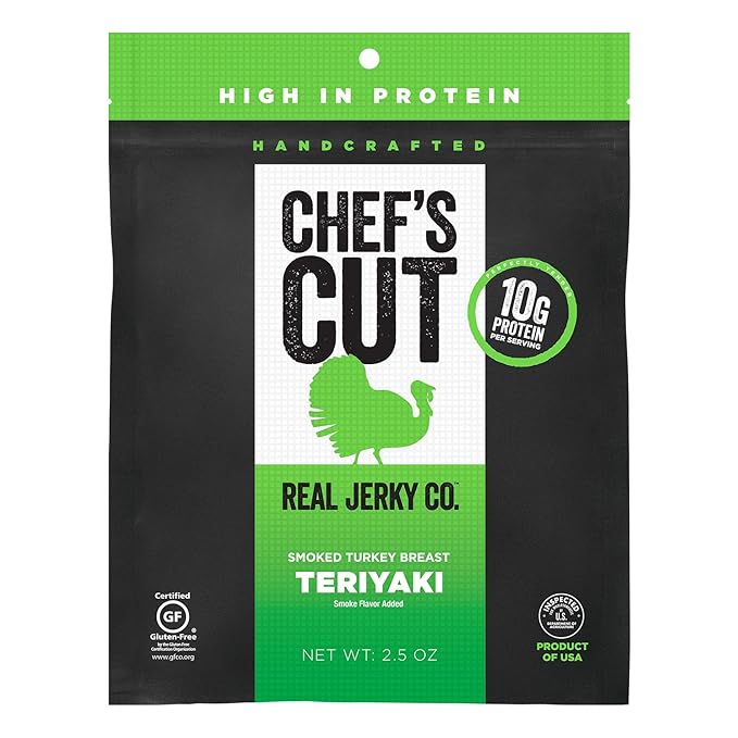 Chef's Cut Real Turkey Jerky, Teriyaki, 2.5 Ounce