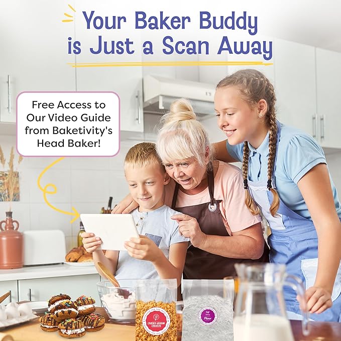 Baketivity x Duff Goldman S’mores Sandwich Cookies Kit Kids Baking Set Cooking Kits for Kids with Premeasured Ingredients, Decorating Supplies, STEM Activities - Baking Sets for Girls, Boys Ages 6-12