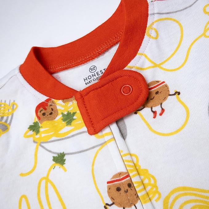 HonestBaby Sleep & Play Footed One-piece Pajama Sleeper 100% Organic Cotton, Baby Boys
