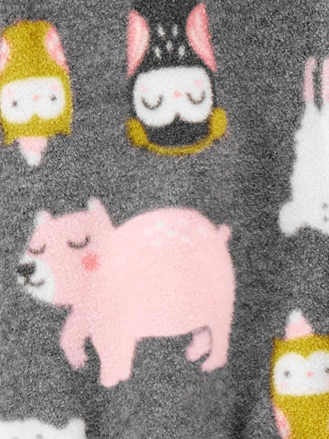 Simple Joys by Carter's Baby Girls' Cotton and Fleece Footed Sleep and Play, Pack of 2