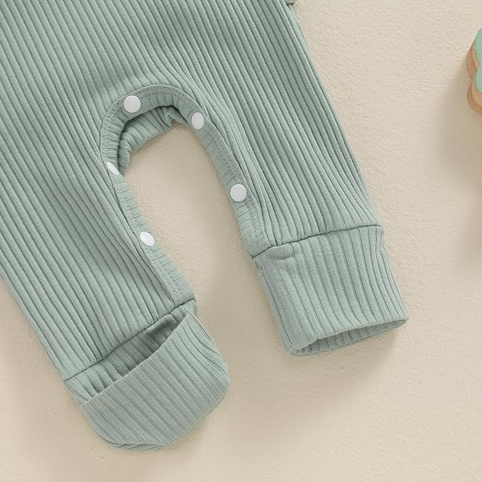 Newborn Girl Clothes Baby Girl Coming Home Outfit Zipper One-piece Outfits Ruffle Footie Bodysuit Jumpsuit Headband