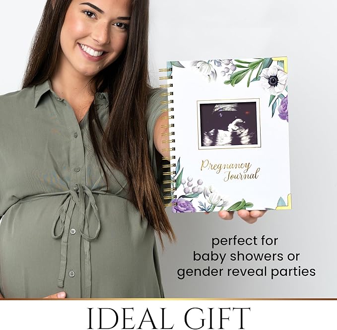 Elegant Pregnancy Journal, Pregnancy Diary Memories and Memories of the Baby, Journal For Pregnancy with Spaces to Save Your Best Memories, Images and First Footprints of Your Baby, Album.