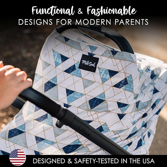 Milk Snob Original 5-in-1 Cover - Nursing Cover for Breastfeeding - Baby Car Seat Cover, Carseat Canopy & Stroller - Essential All-in-One Cover - Gift for Mom, Baby (Levi)