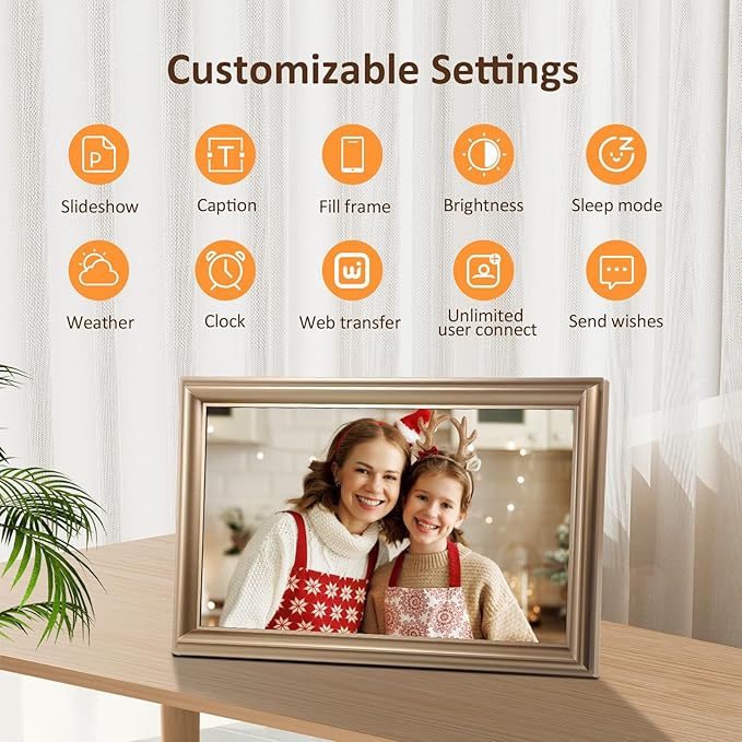 16 Inch Large Digital Picture Frame, Canupdog WiFi Digital Photo Frame with 1080P IPS Touchscreen, 32GB Storage, Auto-Rotate, Wall Mountable, Easy Setup, Slideshow Photos and Videos