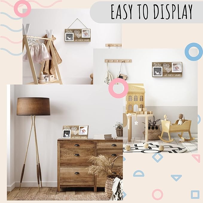 Baby Sonogram Picture Frame for 3" x 3" Ultrasound Photo - Pregnancy Announcements Ideas - Gender Reveal Baby-Shower Gift - New Mom Expecting Parents to Be Keepsake Gifts - Nursery Décor